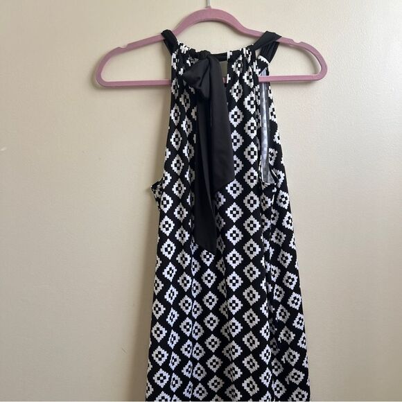 Mud Pie Mini Halter Dress With back bow Tie black & white Size Medium - Picture 2 of 5